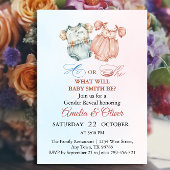 彼エレガントまたは彼女の水色ヴィンテージ性別が明らかにする 招待状