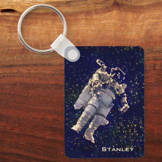 彼オタク系ののために宇宙ののカッコいい宇宙飛行士 キーホルダー (正面)
