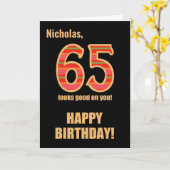 彼カスタマイズのカードの名前65番目の誕生日 カード (黄色い花)