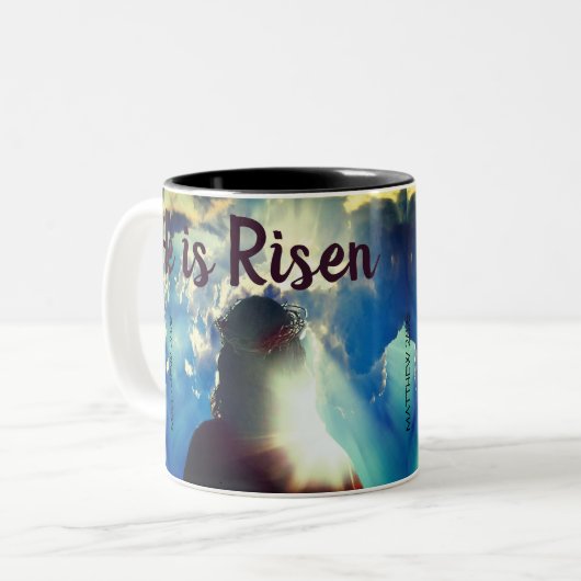 彼カスタマイズは宗教上のイエス・イースターに昇った ツートーンマグカップ (正面左)