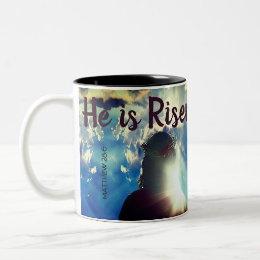 彼カスタマイズは宗教上のイエス・イースターに昇った ツートーンマグカップ (左)