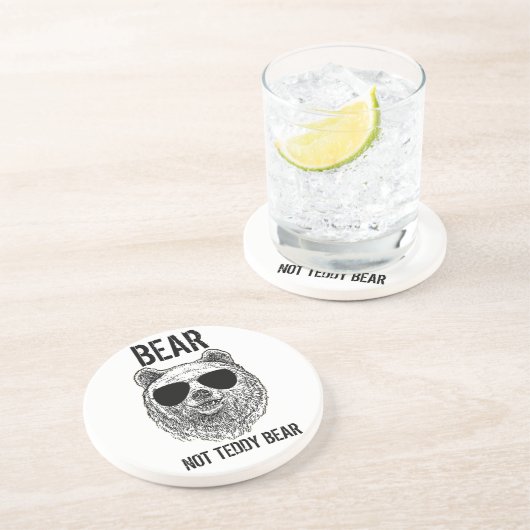 彼カスタムに対するクマTEDDY BEARおもしろい男性ギフト コースター (側面)