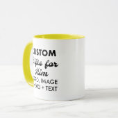 彼カスタムのためのギフト黄色のコンボマグカップ11oz。 マグカップ (正面左)