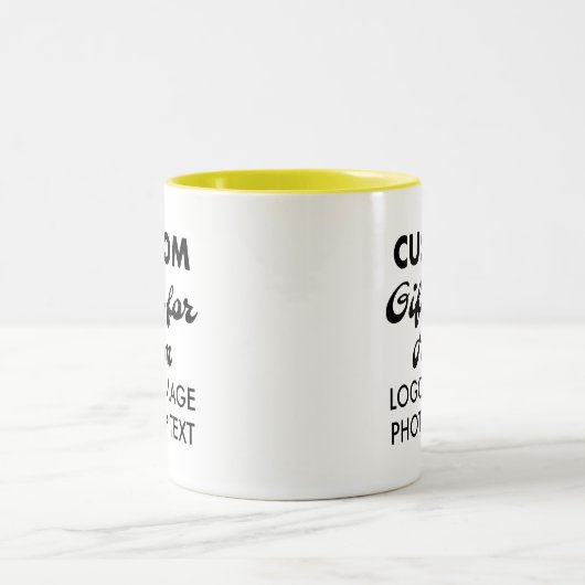 彼カスタムのためのギフト黄色の2トーンマグカップ11oz。 ツートーンマグカップ (中央)