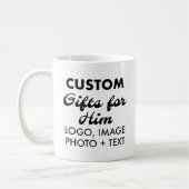 彼カスタムへの贈り物クラシックホワイトマグカップ11oz. コーヒーマグカップ (左)
