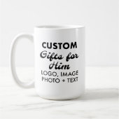 彼カスタムへの贈り物クラシックホワイトマグカップ15oz. コーヒーマグカップ (左)