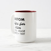 彼カスタムへの贈り物Maroon Two-Tone Mug 15oz. ツートーンマグカップ (正面左)