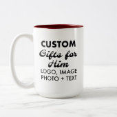 彼カスタムへの贈り物Maroon Two-Tone Mug 15oz. ツートーンマグカップ (左)