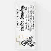 彼シンプルは復活祭司祭教会で復活した 横断幕 (縦)