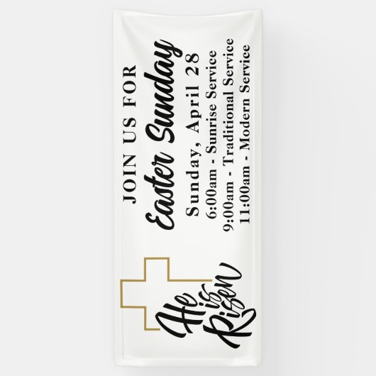 彼シンプルは復活祭司祭教会で復活した 横断幕 (縦)