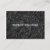 彼スタイリッシュのモダン黒柄 名刺 (正面)