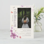 彼スタイリッシュは与え私のバタフライブライダルシャワー 招待状 (スタンド正面)