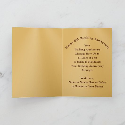 彼パーソナライズされたと彼女のための記念日カード カード (内部)