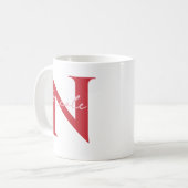 彼パーソナライズされたにイニシャルの贈り物で名前 コーヒーマグカップ (正面左)