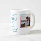彼パーソナライズされたに惚れた ジャンボコーヒーマグカップ (正面右)