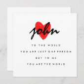 彼パーソナライズされたのためのバレンタインのカード (正面/裏面)