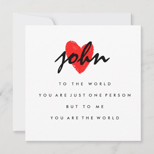 彼パーソナライズされたのためのバレンタインのカード (正面)