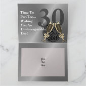 彼パーソナライズされたのための30thゴルフ誕生日カード カード (内部)