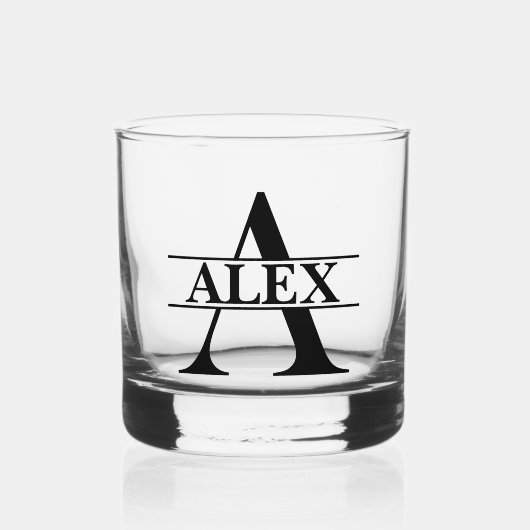 彼パーソナライズされたの名カスタム前のパパ ウイスキーグラス (正面)
