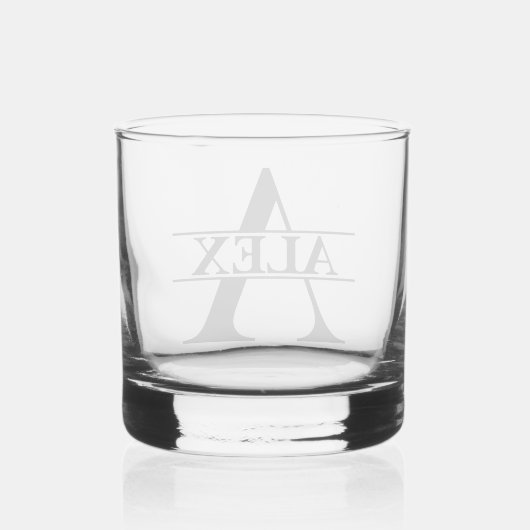 彼パーソナライズされたの名カスタム前のパパ ウイスキーグラス (裏面)