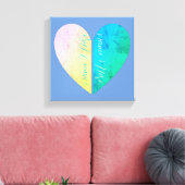 彼パーソナライズされたエレガントと彼女の半ハート キャンバスプリント (インサイチュ (リビング))