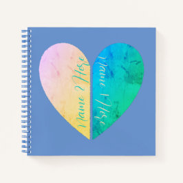 彼パーソナライズされたエレガントと彼女の半ハート ノートブック