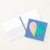 彼パーソナライズされたエレガントと彼女の半ハート ノートブック (内部)