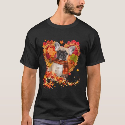 彼フランスのは紅葉製のブルドッグ Tシャツ (正面)