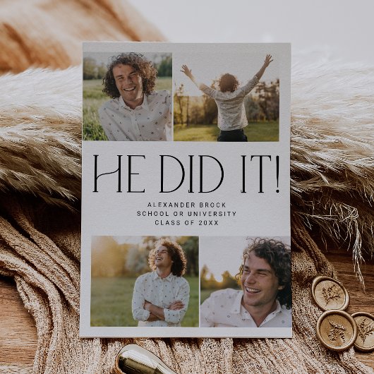 彼モダンがコラージュ卒業写真を撮った 案内状