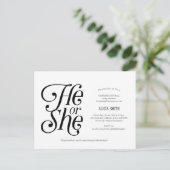 彼モダンと彼女、中立、ジェンダーの明かす インビテーションポストカード (スタンド正面)