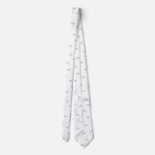 彼モダンのシンプル白い灰色のパターン ネクタイ (裏面)