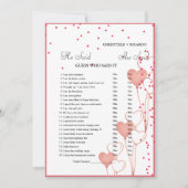 彼モダンは彼女がブライダルシャワーゲームカードを言った 案内状 (正面)