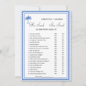 彼モダンは彼女がブライダルシャワーゲームカードを言った 案内状 (正面)