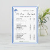 彼モダンは彼女がブライダルシャワーゲームカードを言った 案内状 (スタンド正面)