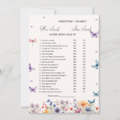 彼モダンは彼女がブライダルシャワーゲームカードを言った 案内状 (正面)