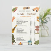 彼モダンは彼女がブライダルシャワーゲームカードを言った 案内状 (スタンド正面)