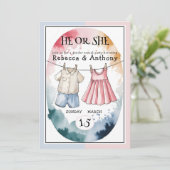 彼モダンまたは彼女の水彩服の性別が明らかにする 招待状 (スタンド正面)