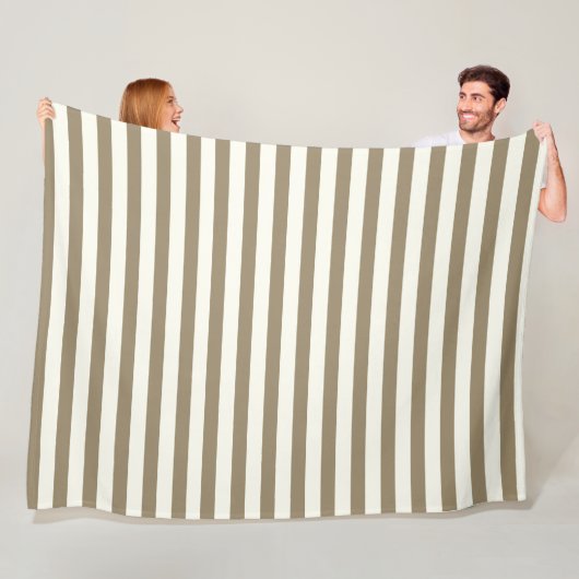 彼モダンストライプにとって白い灰色のシックなパターン フリースブランケット (インサイチュ)