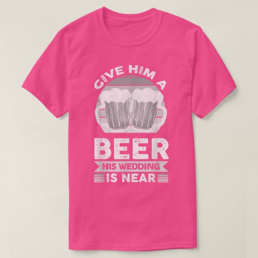 彼与えはビールを結婚飲んでいる Tシャツ (デザイン正面)