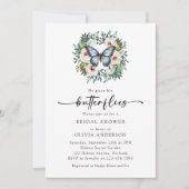 彼与え女の蝶ブライダルシャワー 招待状 (正面)