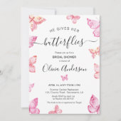 彼与え女の蝶ブライダルシャワー 招待状 (正面)