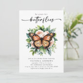 彼与え女の蝶ブライダルシャワー 招待状 (スタンド正面)