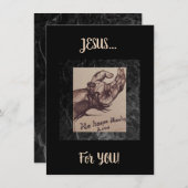 「彼保は愛を血を流している」フラットカード サンキューカード (正面/裏面)