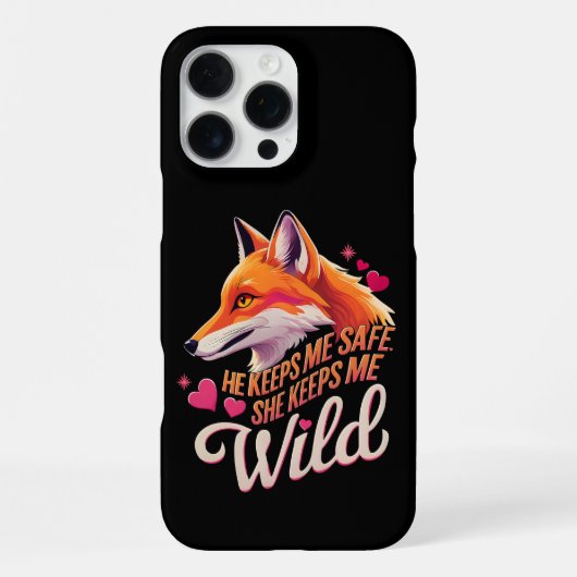 彼保は私を安全に彼女は私のウルフ恋人のカップル iPhoneケース (裏面)