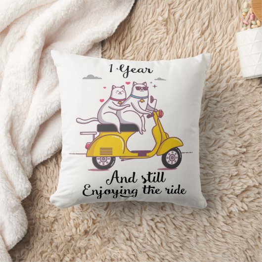 彼及び彼女のためのかわいい1個の年記念日のギフト クッション (ブランケット)