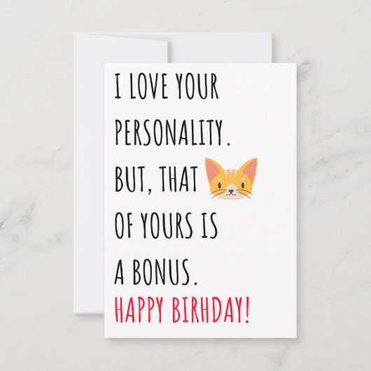 彼女おもしろいのいけなハッピーバースデーカード サンキューカード (正面)