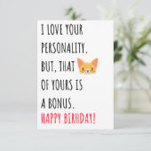 彼女おもしろいのいけなハッピーバースデーカード サンキューカード (スタンド正面)