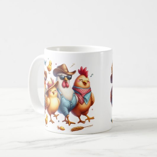 彼女おもしろいのチキン好きの鶏 コーヒーマグカップ (正面左)