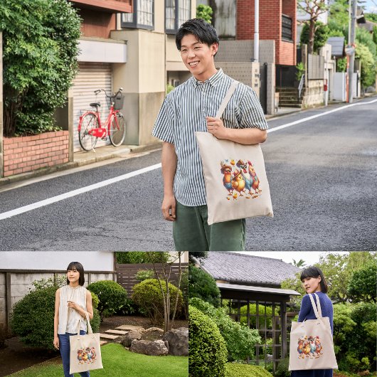 彼女おもしろいのチキン好きの鶏 トートバッグ