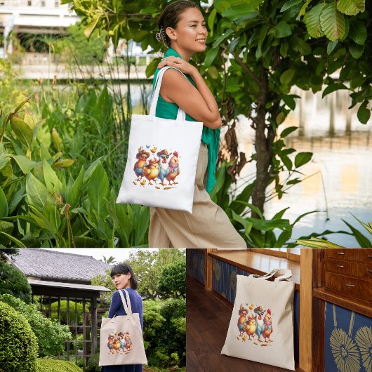 彼女おもしろいのチキン好きの鶏 トートバッグ